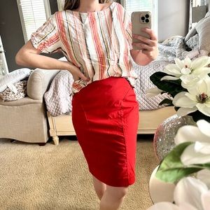 A NEW DAY | Linen Striped Top Blouse Tee